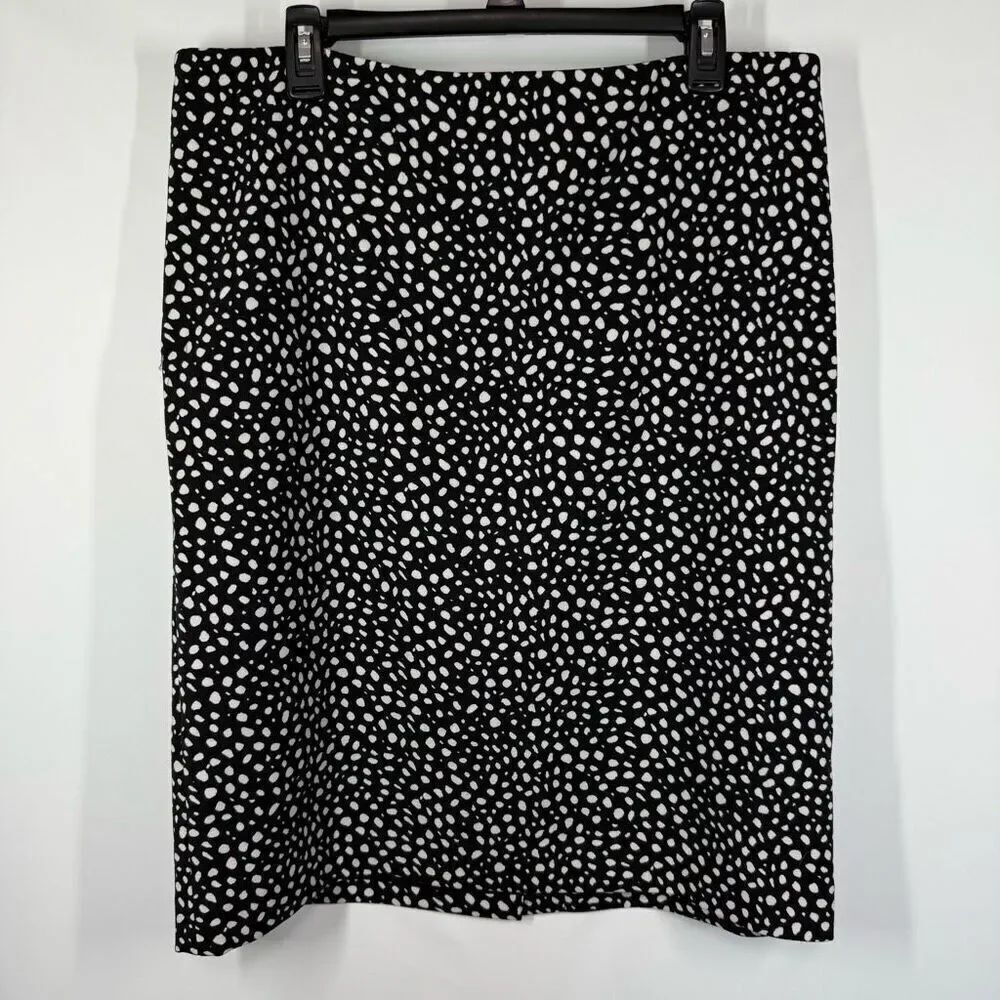 Talbots black and white lined skirt size 16